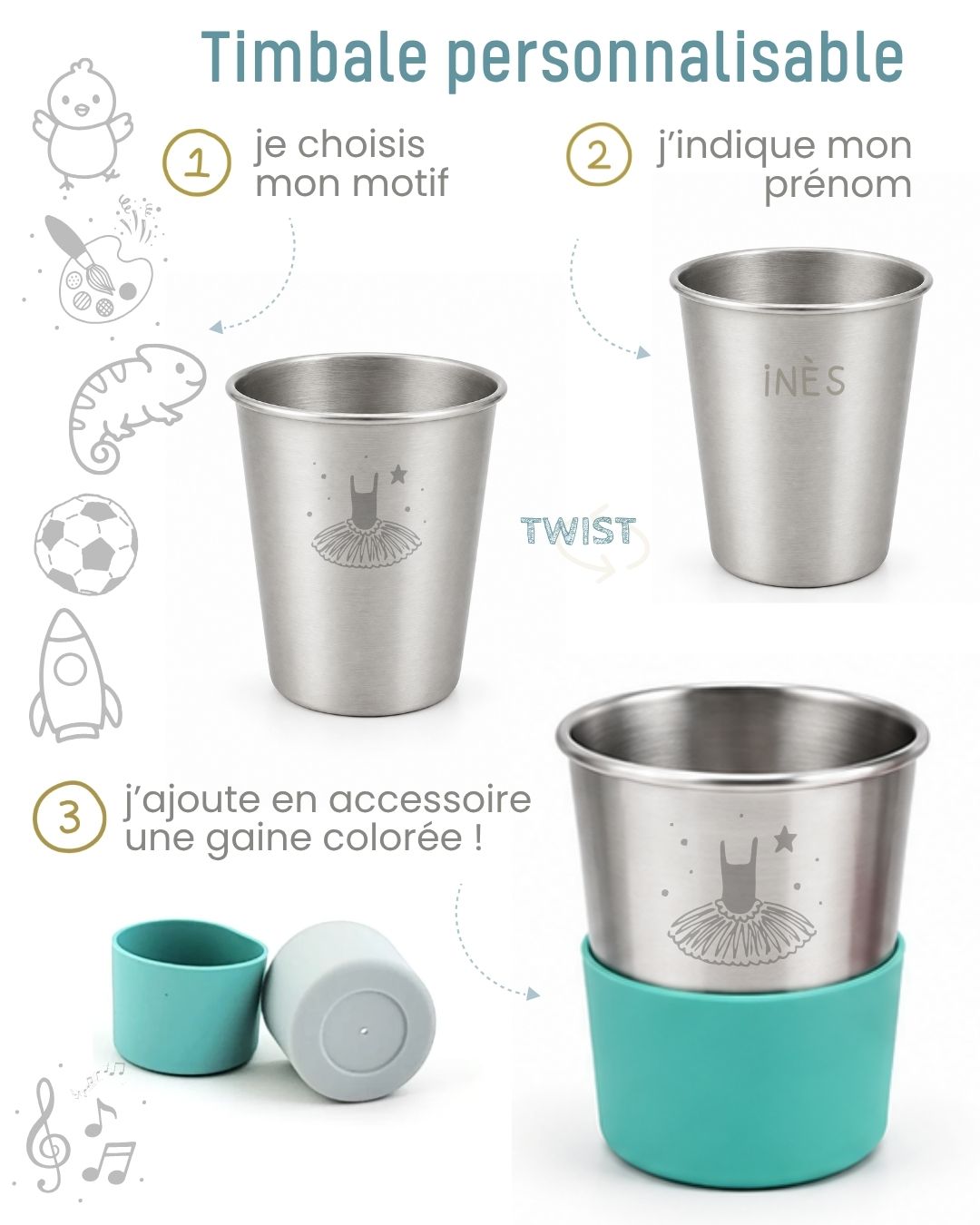 Timbale personnalis&eacute;e